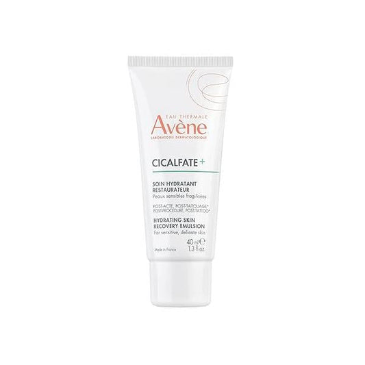 Avène Cicalfate+ Hydrating Skin Recovery Emulsion for post-procedure & post-tattoo, helps restore skin barrier, 24hr hydration, 1.3 Fl Oz