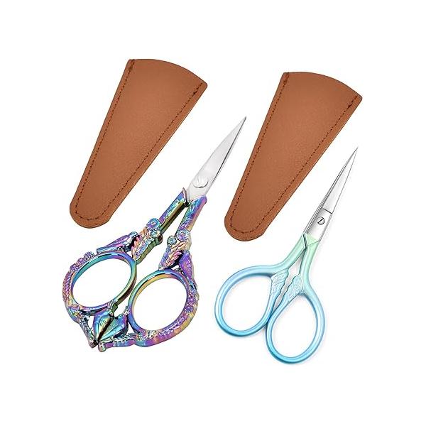 Personal Care Professional Beauty Tools (pink) Small scissors Facial hair removal and ear, nose eyebrow, beard trimming Stainless steel fine straight head