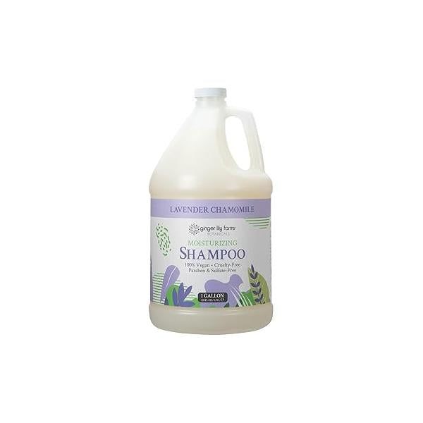 Ginger Lily Farms Botanicals Moisturizing Shampoo for All Hair Types, 100% Vegan & Cruelty-Free, Lavender Chamomile Scent, 1 Gallon Refill (128 fl oz)