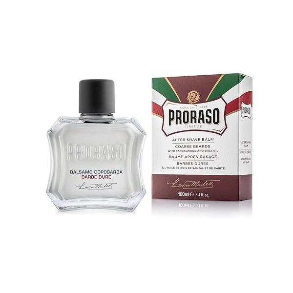 Proraso After Shave Balm for Men, Nourishing Coarse Beards, with Sandalwood and Shea Butter, 3.4 fl. oz.