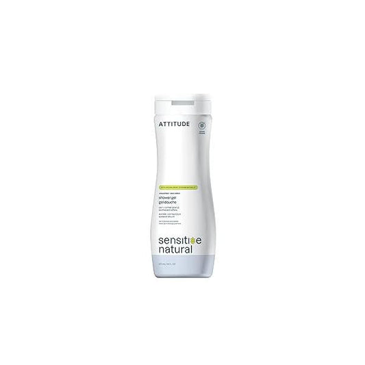 ATTITUDE Body Wash for Sensitive Skin with Oat, EWG Verified, Dermatologically Tested, Vegan, Extra Gentle, Unscented, 16 Fl Oz