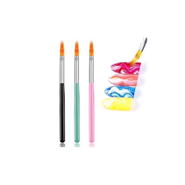 DANNEASY 4pcs Ombre Nail Brush Sponges Pen Design Brushes Polish French Tip for Art Manicure Tools with Sponge Head