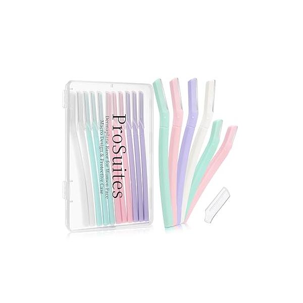 16 Count Dermaplane Razor for Women Face, Professional Facial & Eyebrow Hair Remover, Gentle Skin Exfoliation with Precision Blades，Transparent