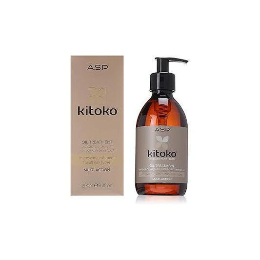 ASP Kitoko Haircare Advanced Hair Theraphy, All Types Oil Treatment with Karité Argan UV Filter & Vitamin E, Intense Nourishment For (290ml/9.8fl.oz)
