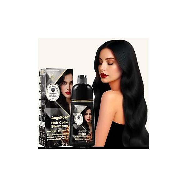 Hair Dye Shampoo 3 in 1, Instant Herb Ingrident to Cover Gray Hair, Long-lasting & Natual, Wine Red, 400 ML