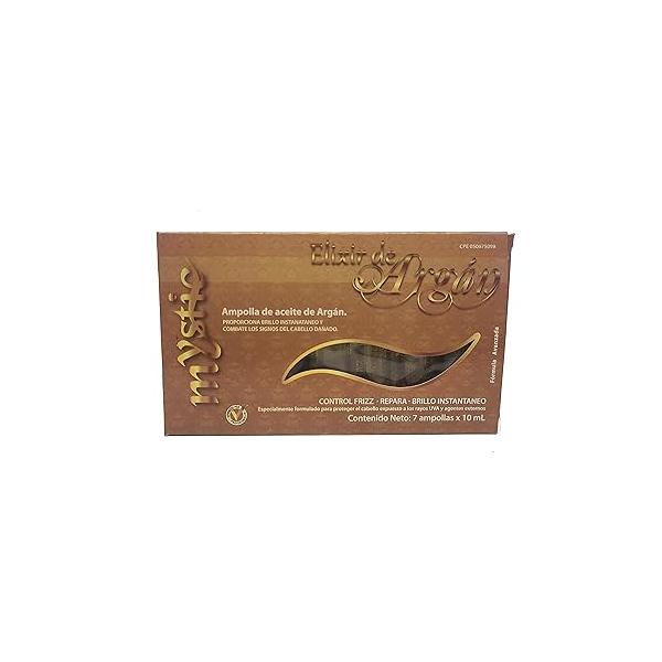 Mystic Argan Oil Ampoule - Strengthen, Hydrate, Repair, Anti-Frizz, Detangle, Liquid Gold From Morocco (Pack of 7, 2.37, Fl Oz)