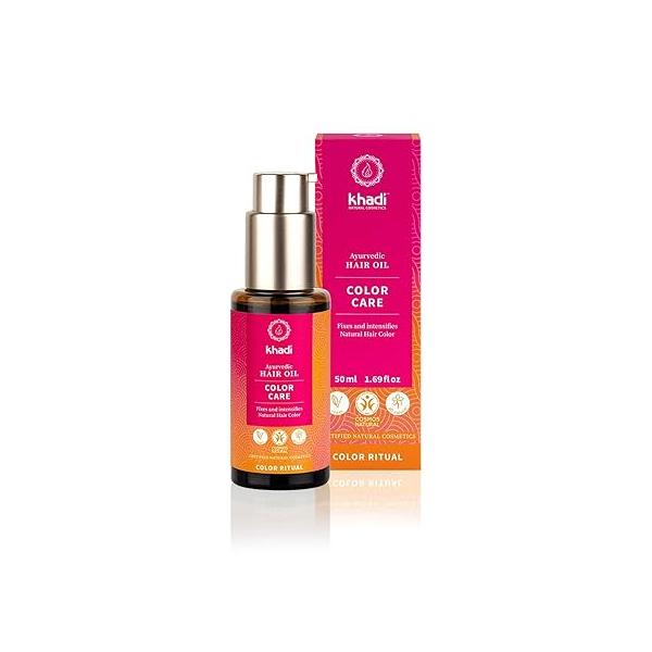 khadi COLOR CARE hair oil, treatment to set your natural color, shine, UV & color protection, 100% natural, herbal, vegan, silicone-free, Ayurvedic care, organic beauty 1.69oz