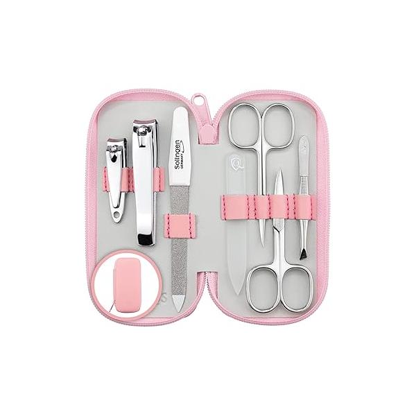 marQus Manicure Sets for Women & Men from Solingen Germany with glass nail file - Quality Grooming Kit Incl. Nail Clippers file, Perfect Pedicure.