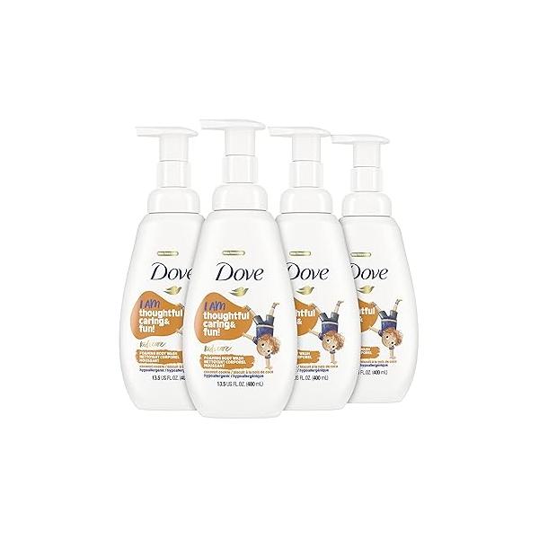 Dove Foaming Body Wash 4 Count For Kids Coconut Cookie Sulfate-Free Skin Care, 13.5 Fl Oz
