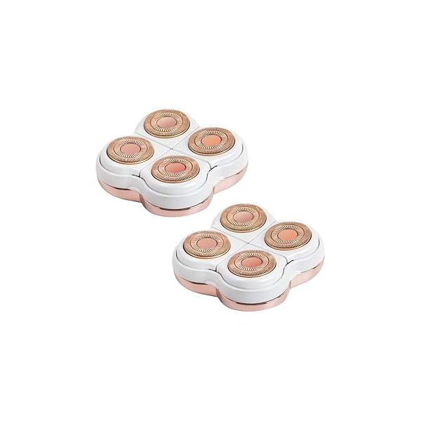 tuokiy Legs Hair Remover Replacement Head Compatible with Finishing Touch Flawless Electric Shaver for Women,Rose Gold 2-pc Pack