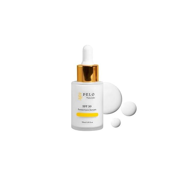 Sunscreen Serum For Face SPF50, Skin Protection, Mineral Broad Spectrum With Zinc Oxide & Titanium Dioxide, Fast-Absorbing, Dewy Finish Primer, Lightly Scented