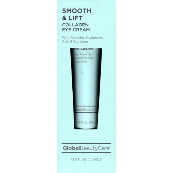 Global Beauty Care Smooth & Lift Collagen Eye Cream with Peptides, Hyaluronic Acid Squalane 0.5fl oz