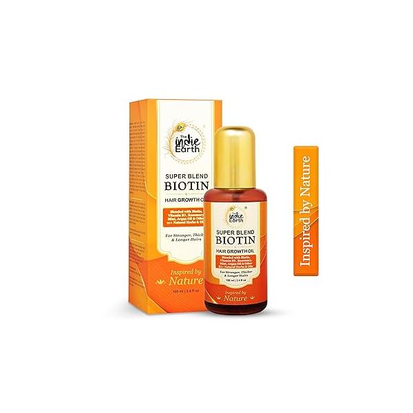 Super Blend Rosemary Mint Biotin Hair Growth Oil With Vit B5 & E, Argan 21+ Natural Herbs for Scalp Strengthening - Controls Fall and Promotes Healthy 100 ml