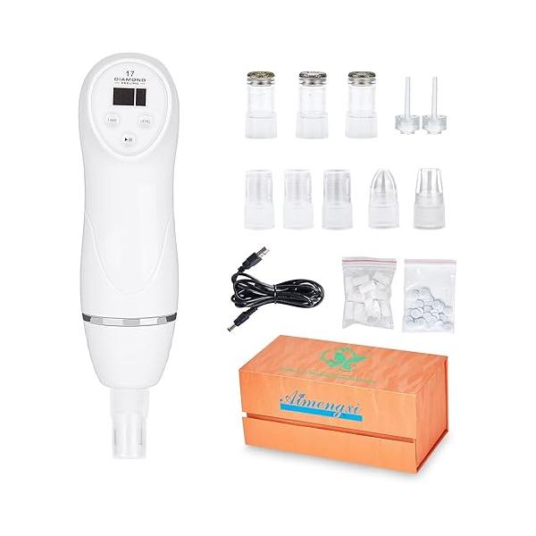 Diamond Microdermabrasion Machine Professional Blackhead Remover Vacuum Upgraded Facial Pore Cleaner Electric USB with 8 Probes Skincare Tool