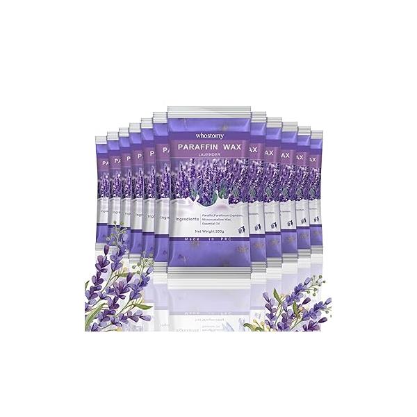 Paraffin Wax Refills, 6 PackParaffin for Hands and Feet, Hot Melt Blocks Bath, Lavender Scent + Dry Flowers, Relieves Muscle Fatigue Nourishes Skin