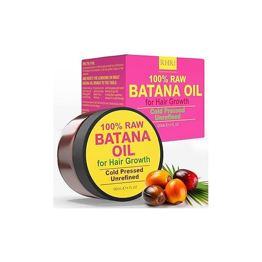 Batana Oil for Hair Growth | 100% Raw and Pure Treatment Cold Pressed & Chemical-Free Curly Men Women Tube Jar