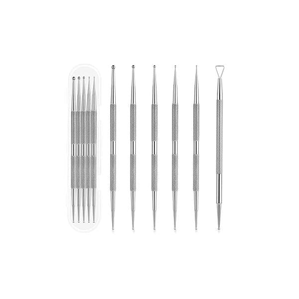 Dotting Tools,4 Pcs Professional Ball End Nail Art Tools Brushes Design Stailess Steel Pen Tool Kit Rhinestone Picker Pottery Polymer Clay