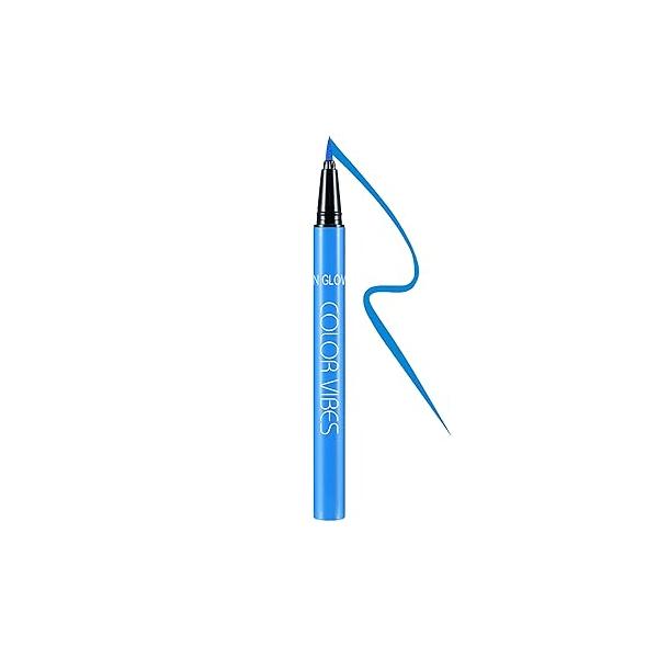 UV Neon Liquid Eyeliner, Matte Colored Eyeliner Pen, Waterproof Smudge-proof Pigmented Eye Liner, Glow Brightly Under Lights, Colorful Makeup For Rave Party Music Festival, Yellow