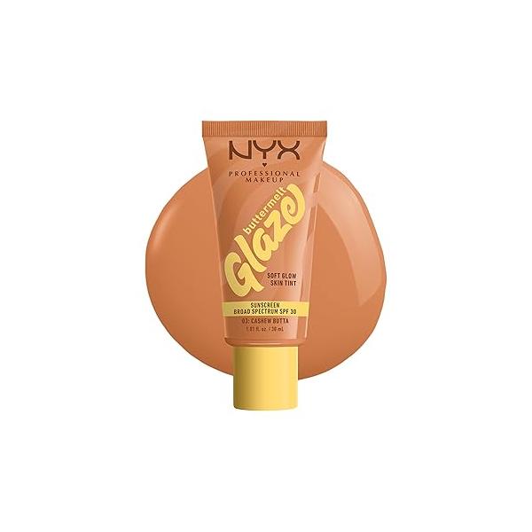 NYX PROFESSIONAL MAKEUP Buttermelt Glaze Soft Glow Skin Tint + SPF 30, Up To 12HR Wear, 02 Vanilla Bean Butta