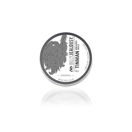 Billy Jealousy Tinman Beard Wax with Light Hold & Matte Finish, Nourishing Care Product Formulated Natural Beeswax Glycerin for Soft, Tamed Facial Hair, 2 Oz