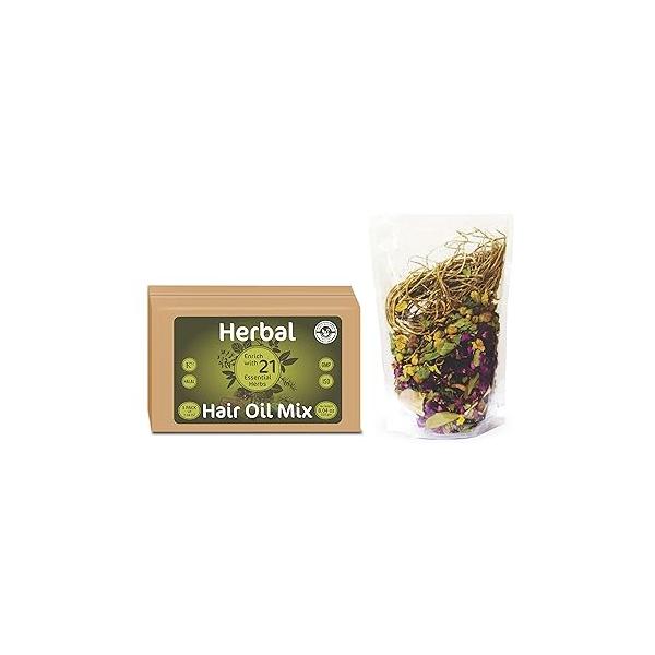 Herbal Hair Oil Mix | 76 g x 3 packs 21 Essential herbs for hair growth Make your own oil with 21, 100% Natural & Seeds Product of India