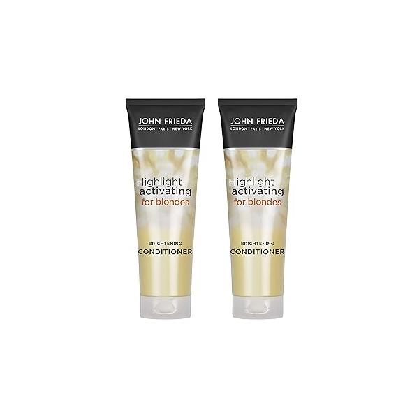 John Frieda Sheer Blonde Highlight Activating Conditioner, Brightening Conditioner for Hair, Maintains Moisture and Enhances Color with Avocado Oil, 8.45 Oz, Pack of 2