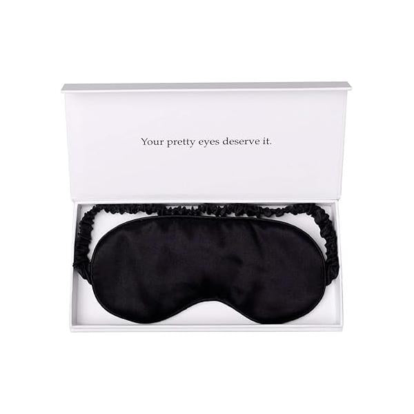 Silk Sleep Mask Light Blocking Luxury 100% Mulberry 19mm Eye Cover Blindfold Ultra Soft & Comfy Anti Aging Skin Care with Travel Bag Gift Package