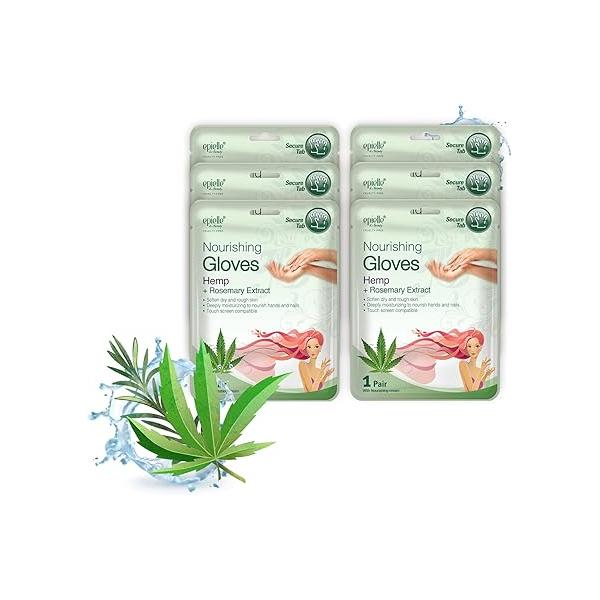 Epielle Relaxing & Nourishing Hand Foot Masks 12 Pairs, Repair and Relax Dry Hands Cracked Heels with Lavender Extract Hemp, Korean Skin Care, Spa Self Care Gifts for Women, 6 Gloves Socks