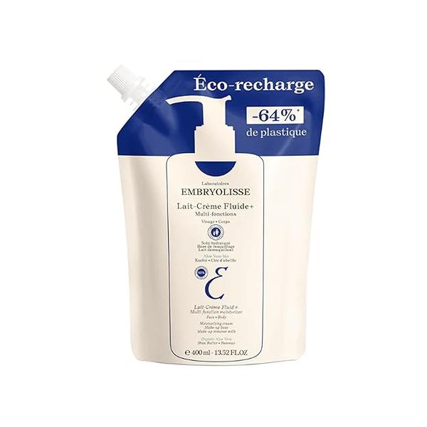 Embryolisse Lait-Crème Fluid+ Face & Body Cream, Multi-Use Lightweight Moisturizer with Shea Butter Aloe Vera. Fast Absorbing, For All Skin Types