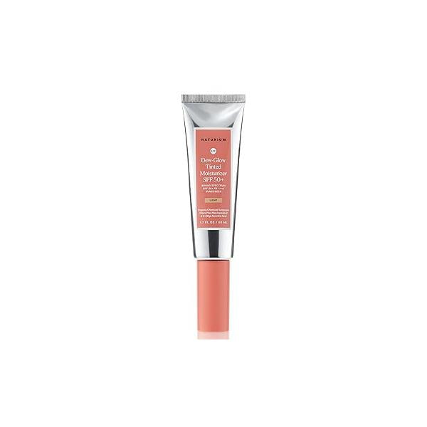 Naturium Dew-Glow Tinted Moisturizer SPF 50+ Light, Daily Moisturizing Sunscreen & Face Primer with Tint, Skin Protector Dewy Finish, 1.7 oz