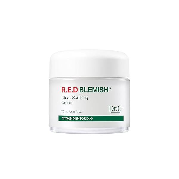 Dr.G Red Blemish Clear Soothing Korean Moisturizer Face Cream, 70ml - Cica Skin Care Moisturizer, Facial Skincare, K Beauty Skincare Coreano