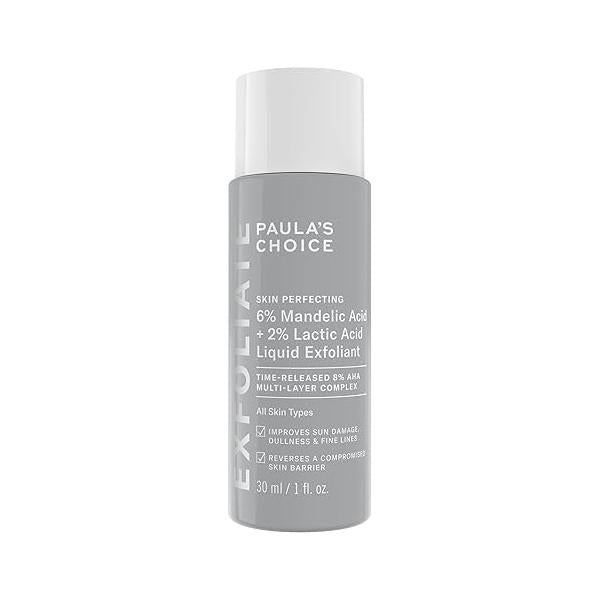 Paula’s Choice 6% Mandelic Acid + 2% Lactic Exfoliant, Gentle Daily AHA Exfoliation for Discoloration, Bumpy Texture & Radiance, Sensitive Skin, Fragrance-Free Paraben-Free