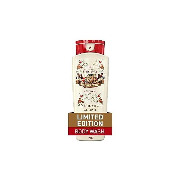 Old Spice Body Wash for Men, Holidudes Limited Edition, 24/7 Holiday Freshness, Lasting Scent and Rich Lather, Stocking Stuffer, Snickerdudel Sugar Cookie Scent, 16 fl oz