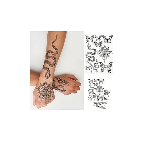 Temporary UV Blacklight Reactive Tattoos - 1 Sheet Alien UFO Design Body Art Festival Accessories Glow in the Dark Party Supplies | 7.2” x 5.2” Temp Great for EDM EDC Rave Parties