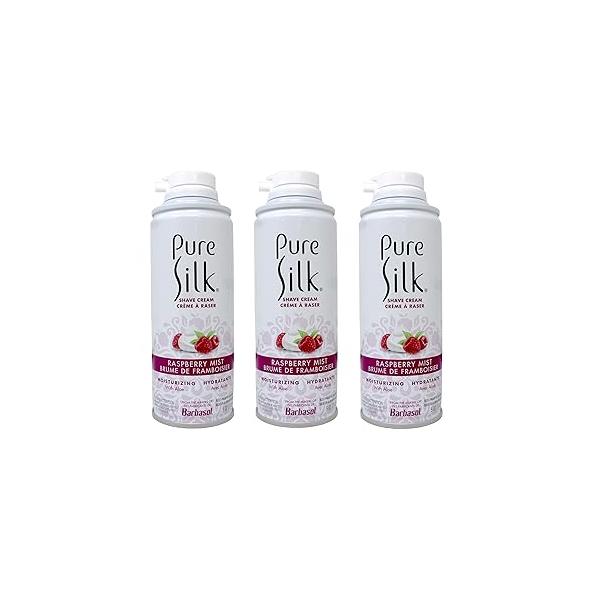 Pure Silk Shave Cream with Aloe, Raspberry Mist, 5 OZ - 3 Pack