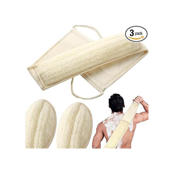 Exfoliating Natural Loofah Sponge Back Scrubber for Shower(1 Pack), Luffa Pads(2 Shower, Bath Shower Men and Women, Relax Your Body, Set