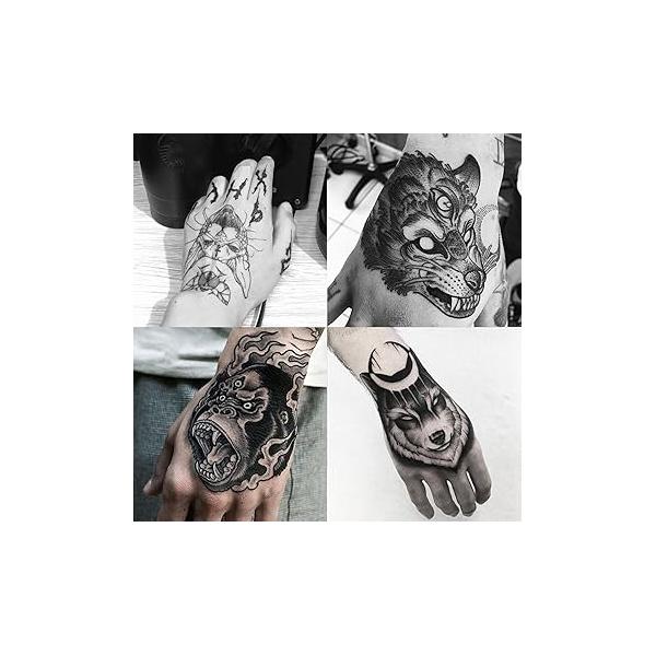 2 Sheets Waterproof Hand Back Body Art Temporary Tattoos Stickers Sun Moon