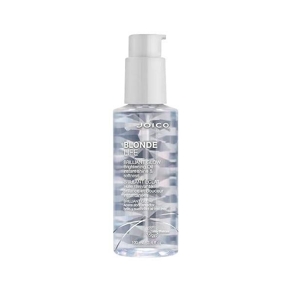 Joico Blonde Life Brilliant Glow Brightening Oil | For Hair Tame Frizz Boost Shine & Brilliance Add Softness Smoothness With Monoi Tamanu 3.4 Fl Oz