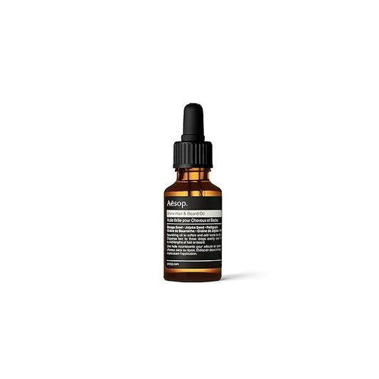 Aesop Shine Hair and Beard Oil | Moisture-Rich, Silicone-Free for Full Beards Softens Coarse Texture No Greasy Buildup Green Citrus Scent 0.8 oz / 25 mL