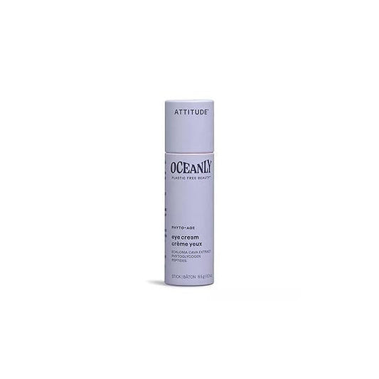 ATTITUDE Oceanly Eye Cream Stick, EWG Verified, Plastic-free, Plant and Mineral-Based Ingredients, Vegan Cruelty-free Beauty Products, PHYTO AGE, Unscented, 0.3 Ounce