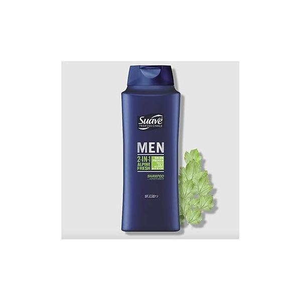 Suave Men Alpine Fresh 2 in 1 Shampoo and Conditioner, 28 oz