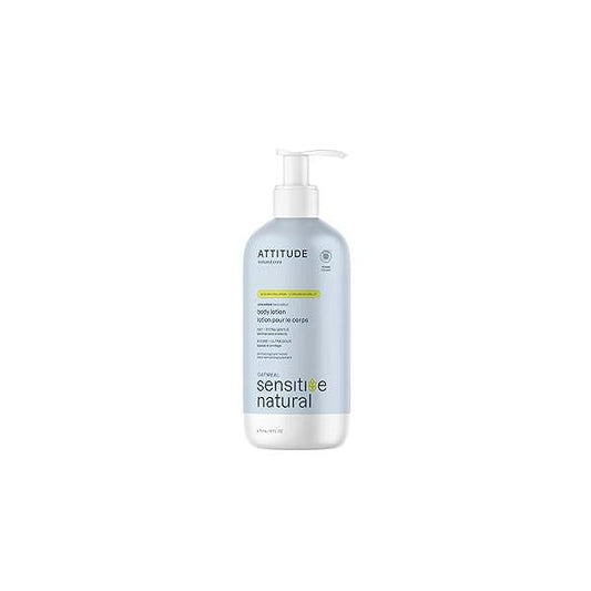 ATTITUDE Body Lotion for Sensitive Skin with Oat, EWG Verified, Dermatologically Tested, Vegan, Extra Gentle, Unscented, 16 Fl Oz