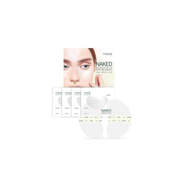 FRANZ UV Protection Peptide Sun Patches, Ultra-Thin Sunshield for Face, 4 Pairs (Regular Size), Anti-Aging & Skin Rejuvenation, Perfect Outdoor Sports - Golf, Hiking, Driving, Korean Skincare