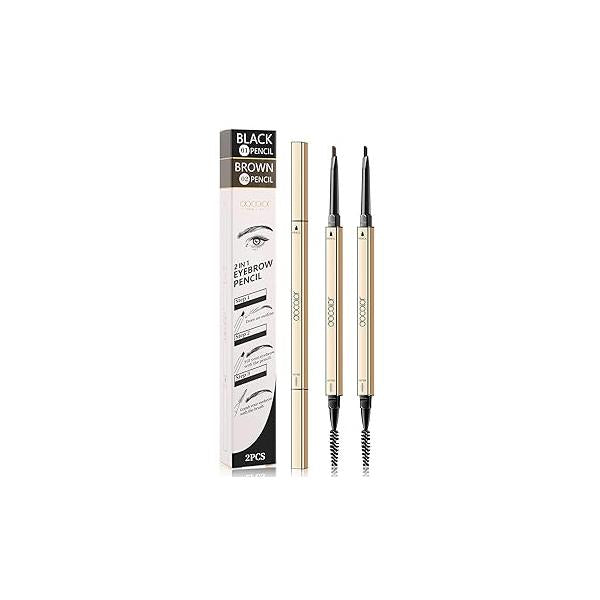 Docolor Eyebrow Brush Duo Spoolie Professional Angled Eye Brow Perfect for Lining and Shaping Brows, Brows or Lashes White