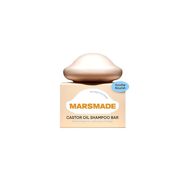 Castor Oil Shampoo Bar 2.0 - Hydrating & Moisturizing Natural Hair Soap for Growth Scalp Nourishment Bathing Solid All Types (120g, 4.23oz)
