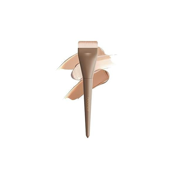 docolor Flat Foundation Brush and Makeup Spatula Set, Thin Liquid Brushes Dual Edged Korean for Blending, Cream, &Make Up