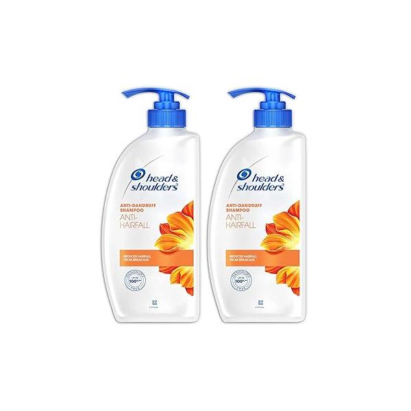Head & Shoulders Anti Hair fall Shampoo, 2 Pack Dandruff Relieves Dry Scalp and Repairs Damage, Fresh Scent, 22 oz Pump Bottles