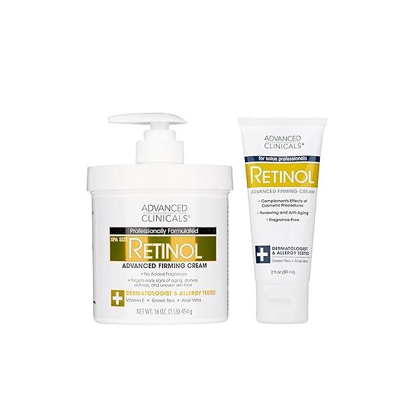 Advanced Clinicals Collagen Cream Body Lotion & Face Moisturizer W/Vitamin E | Skincare For Women, Men, Hand, Neck Improves Look Of Crepe Skin Uneven Dry Skin, 16Oz + Travel Size