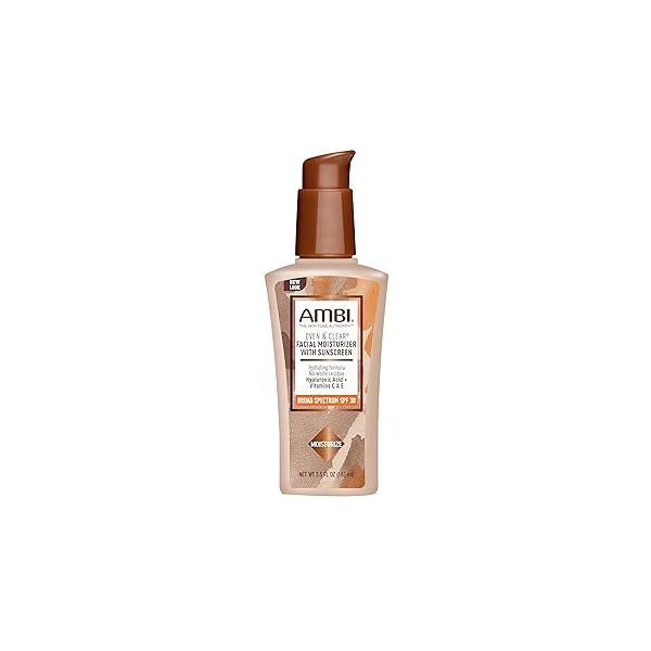 Ambi Even & Clear Daily Facial Moisturizer with SPF 30, 3.5 Ounce
