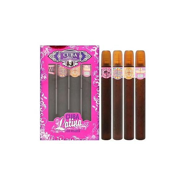 Champs Cuba Latino Collection By For Women Gift Set (Eau De Parfum Spray 1.17-Ounce/35 Ml of Carnaval, Cactus, Maya & Copacabana)